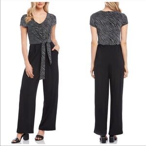 Karen Kane glitter bodice tie front jumpsuit size L